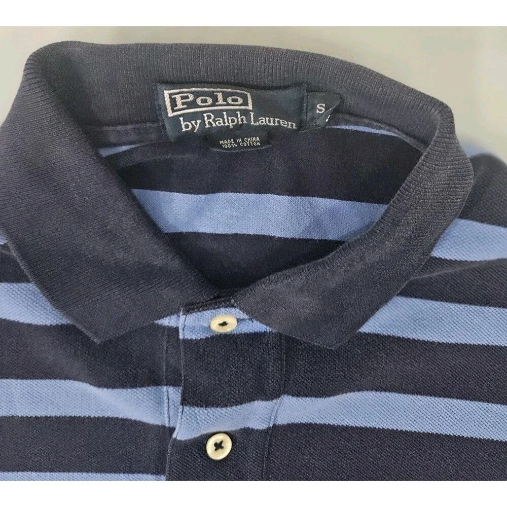 Lot Of 2 VINTAGE Polo Ralph Lauren Shirts Men Small Blue Short Sleeve